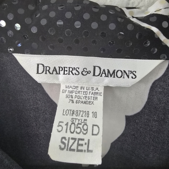 Drapers And Damon's Shimmery Button Up Shirt Women Sz L Floral Glitter Excellen - Picture 7 of 12